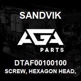 DTAF00100100 Sandvik SCREW, HEXAGON HEAD, PARTIAL THREA | AGA Parts