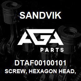 DTAF00100101 Sandvik SCREW, HEXAGON HEAD, PARTIAL THREA | AGA Parts