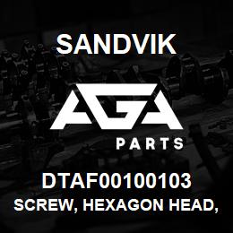 DTAF00100103 Sandvik SCREW, HEXAGON HEAD, PARTIAL THREA | AGA Parts