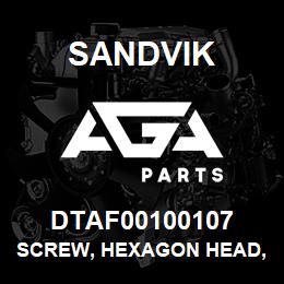 DTAF00100107 Sandvik SCREW, HEXAGON HEAD, PARTIAL THREA | AGA Parts