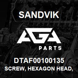 DTAF00100135 Sandvik SCREW, HEXAGON HEAD, FULL THREAD | AGA Parts