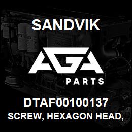 DTAF00100137 Sandvik SCREW, HEXAGON HEAD, FULL THREAD | AGA Parts