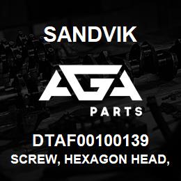 DTAF00100139 Sandvik SCREW, HEXAGON HEAD, FULL THREAD | AGA Parts