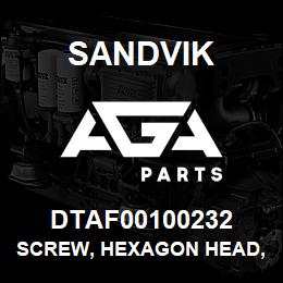 DTAF00100232 Sandvik SCREW, HEXAGON HEAD, PARTIAL THREA | AGA Parts