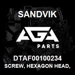 DTAF00100234 Sandvik SCREW, HEXAGON HEAD, PARTIAL THREA | AGA Parts