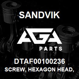 DTAF00100236 Sandvik SCREW, HEXAGON HEAD, PARTIAL THREA | AGA Parts