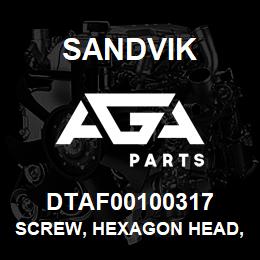 DTAF00100317 Sandvik SCREW, HEXAGON HEAD, FULL THREAD | AGA Parts