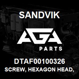 DTAF00100326 Sandvik SCREW, HEXAGON HEAD, FULL THREAD | AGA Parts