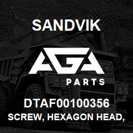 DTAF00100356 Sandvik SCREW, HEXAGON HEAD, FULL THREAD | AGA Parts