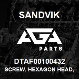 DTAF00100432 Sandvik SCREW, HEXAGON HEAD, PARTIAL THREA | AGA Parts