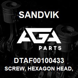 DTAF00100433 Sandvik SCREW, HEXAGON HEAD, PARTIAL THREA | AGA Parts