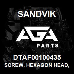 DTAF00100435 Sandvik SCREW, HEXAGON HEAD, PARTIAL THREA | AGA Parts