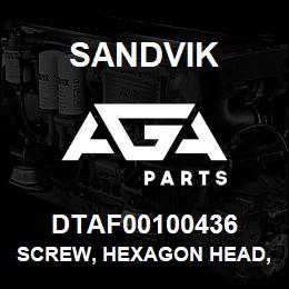 DTAF00100436 Sandvik SCREW, HEXAGON HEAD, PARTIAL THREA | AGA Parts