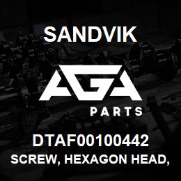 DTAF00100442 Sandvik SCREW, HEXAGON HEAD, PARTIAL THREA | AGA Parts