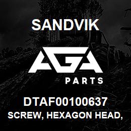 DTAF00100637 Sandvik SCREW, HEXAGON HEAD, PARTIAL THREA | AGA Parts