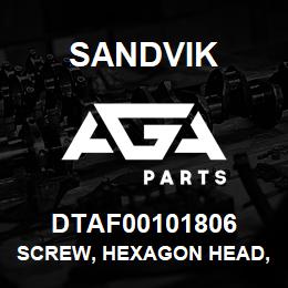 DTAF00101806 Sandvik SCREW, HEXAGON HEAD, PARTIAL THREA | AGA Parts