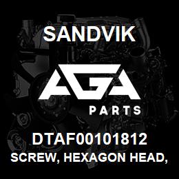 DTAF00101812 Sandvik SCREW, HEXAGON HEAD, PARTIAL THREA | AGA Parts