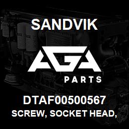 DTAF00500567 Sandvik SCREW, SOCKET HEAD, HEXAGON | AGA Parts