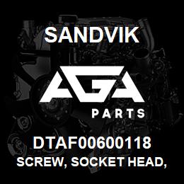 DTAF00600118 Sandvik SCREW, SOCKET HEAD, LOW, HEXAGON | AGA Parts