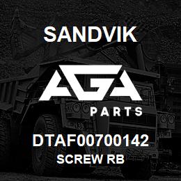 DTAF00700142 Sandvik SCREW RB | AGA Parts