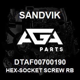 DTAF00700190 Sandvik HEX-SOCKET SCREW RB | AGA Parts