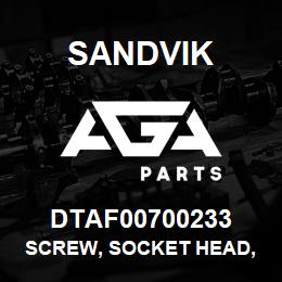 DTAF00700233 Sandvik SCREW, SOCKET HEAD, COUNTERSUNK, H | AGA Parts