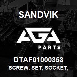 DTAF01000353 Sandvik SCREW, SET, SOCKET, HEXAGON, CUP P | AGA Parts