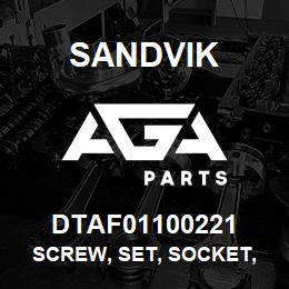 DTAF01100221 Sandvik SCREW, SET, SOCKET, HEXAGON, FLAT | AGA Parts