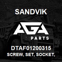 DTAF01200315 Sandvik SCREW, SET, SOCKET, HEXAGON, CONE | AGA Parts