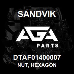 DTAF01400007 Sandvik NUT, HEXAGON | AGA Parts