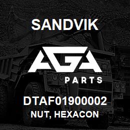 DTAF01900002 Sandvik NUT, HEXACON | AGA Parts