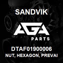 DTAF01900006 Sandvik NUT, HEXAGON, PREVAILING TORQUE | AGA Parts