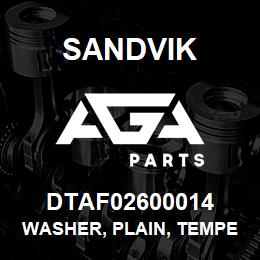 DTAF02600014 Sandvik WASHER, PLAIN, TEMPERED | AGA Parts