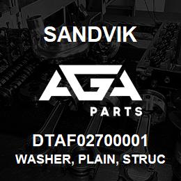 DTAF02700001 Sandvik WASHER, PLAIN, STRUCTURAL | AGA Parts