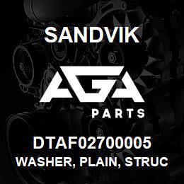 DTAF02700005 Sandvik WASHER, PLAIN, STRUCTURAL | AGA Parts