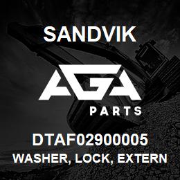 DTAF02900005 Sandvik WASHER, LOCK, EXTERNAL TOOTH, LOCK | AGA Parts