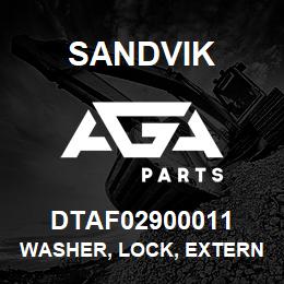 DTAF02900011 Sandvik WASHER, LOCK, EXTERNAL TOOTH, LOCK | AGA Parts