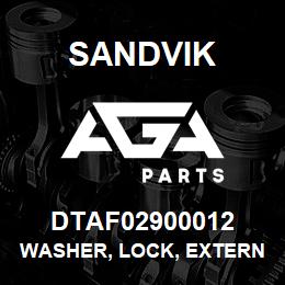 DTAF02900012 Sandvik WASHER, LOCK, EXTERNAL TOOTH, LOCK | AGA Parts