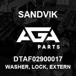 DTAF02900017 Sandvik WASHER, LOCK, EXTERNAL TOOTH, LOCK | AGA Parts