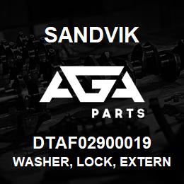 DTAF02900019 Sandvik WASHER, LOCK, EXTERNAL TOOTH, LOCK | AGA Parts