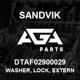 DTAF02900029 Sandvik WASHER, LOCK, EXTERNAL TOOTH, LOCK | AGA Parts