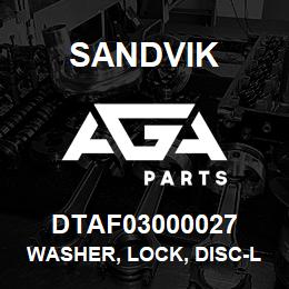 DTAF03000027 Sandvik WASHER, LOCK, DISC-LOCK | AGA Parts