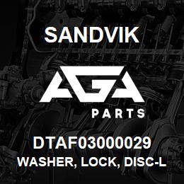 DTAF03000029 Sandvik WASHER, LOCK, DISC-LOCK | AGA Parts