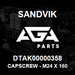 DTAK00000358 Sandvik CAPSCREW - M24 X 160 | AGA Parts