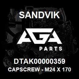 DTAK00000359 Sandvik CAPSCREW - M24 X 170 | AGA Parts