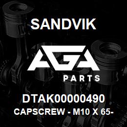 DTAK00000490 Sandvik CAPSCREW - M10 X 65-10.9 | AGA Parts