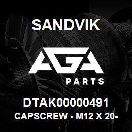 DTAK00000491 Sandvik CAPSCREW - M12 X 20-10.9 | AGA Parts