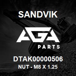 DTAK00000506 Sandvik NUT - M8 X 1.25 | AGA Parts