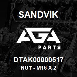 DTAK00000517 Sandvik NUT - M16 X 2 | AGA Parts