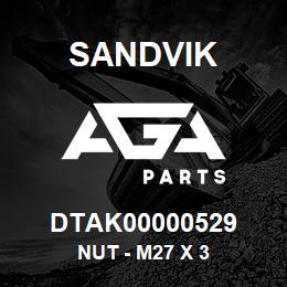 DTAK00000529 Sandvik NUT - M27 X 3 | AGA Parts